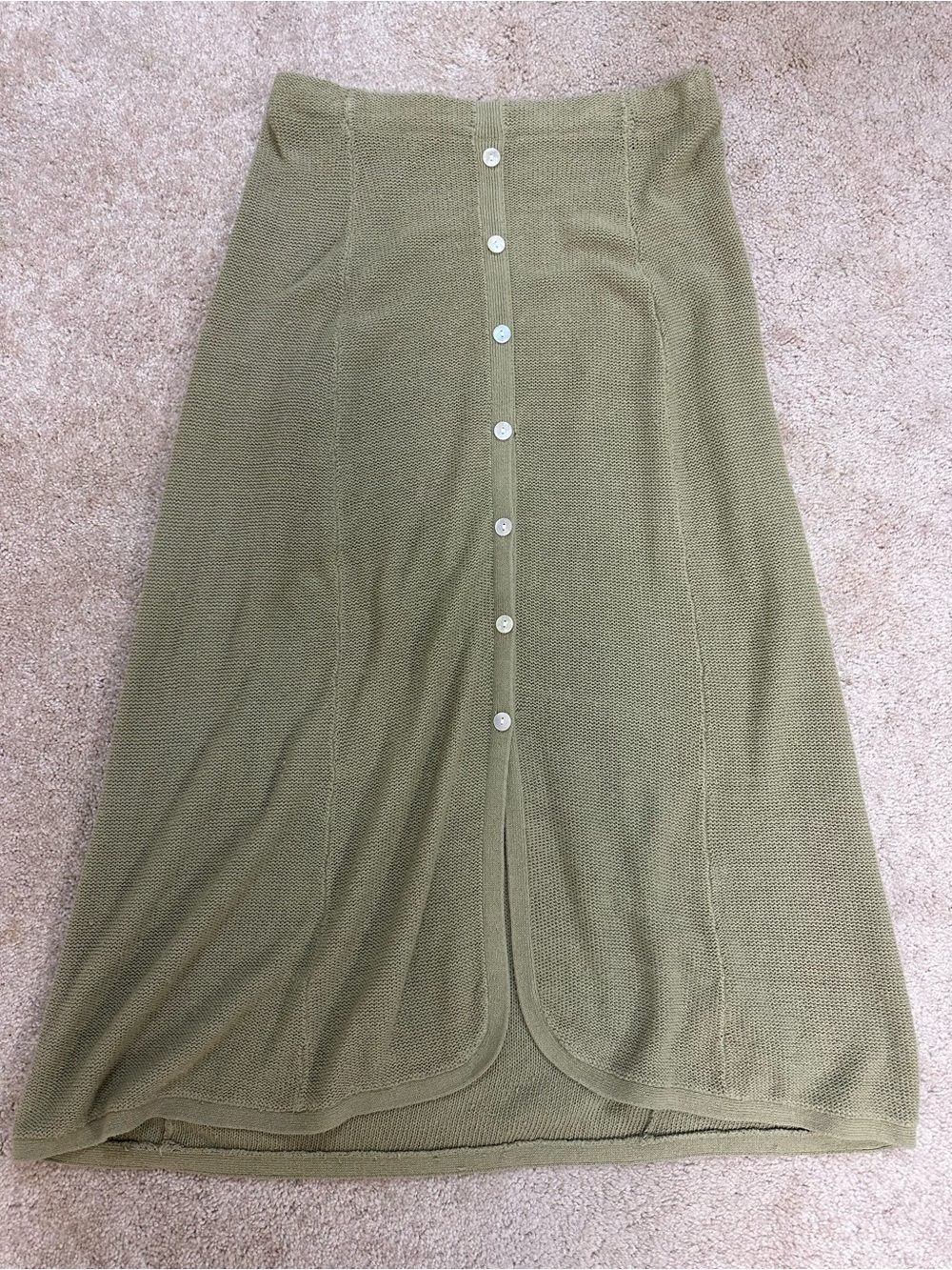 Vintage Orvis Linen and Silk Olive green midi skirt